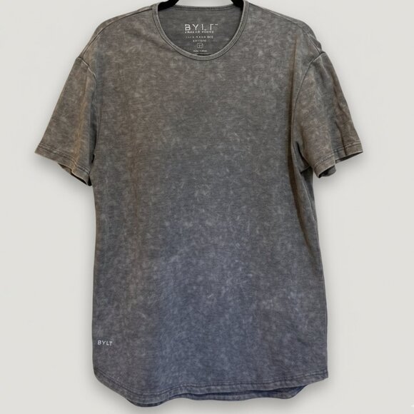 BYLT Premium Basics - Acid Wash Drop-Cut Tee Charcoal Medium - Picture 4 of 7
